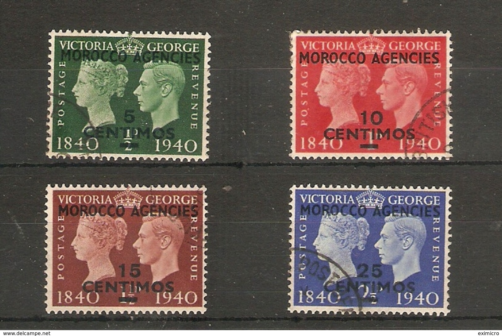 MOROCCO AGENCIES (SPANISH CURRENCY) 1940 STAMP CENTENARY SET SG 172/175 FINE USED Cat £17 - Morocco Agencies / Tangier (...-1958)
