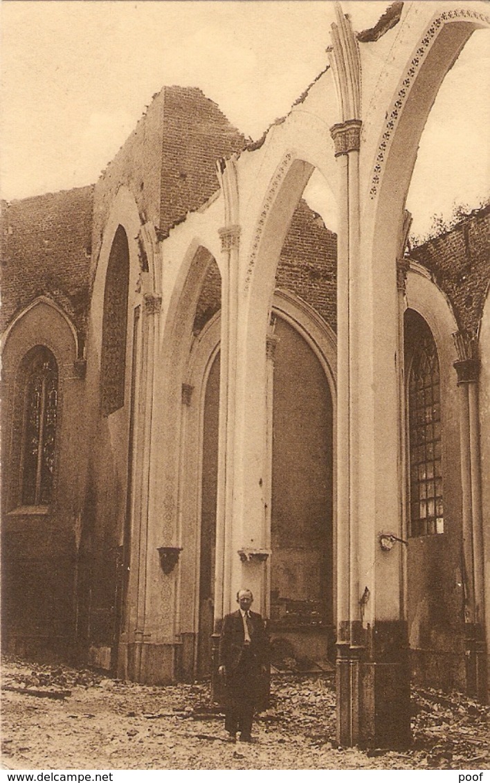 Letterhautem : Afgebrande Kerk - Sint-Lievens-Houtem