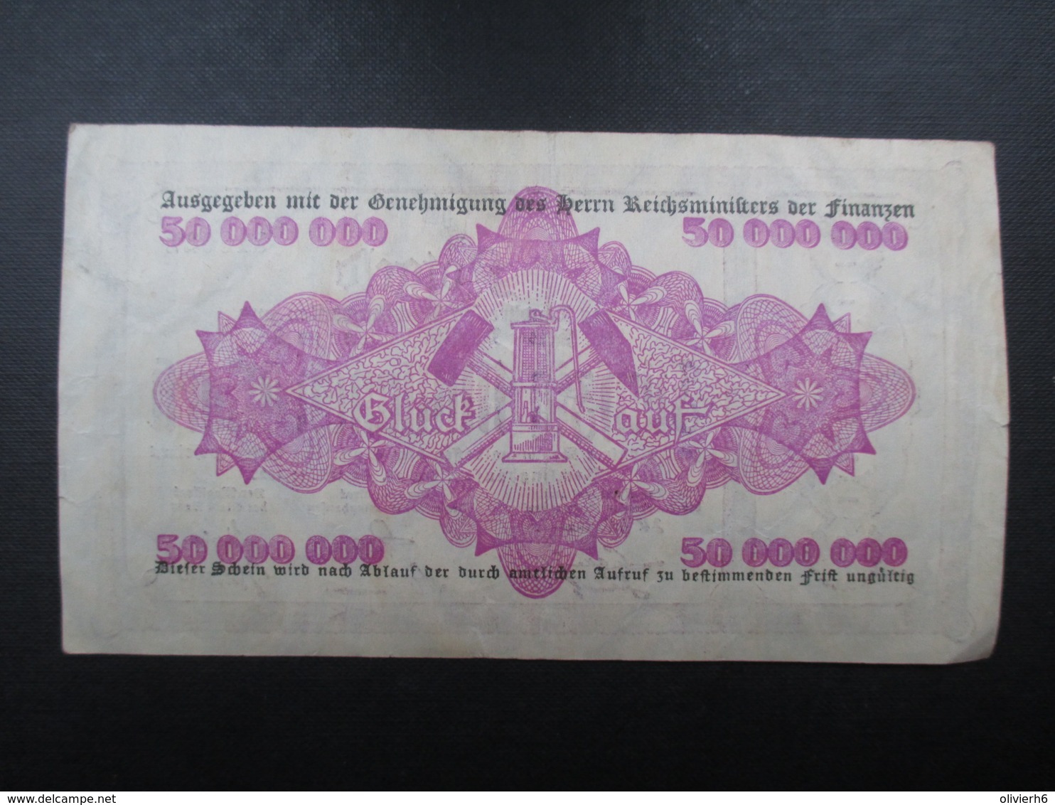 BILLET ALLEMAGNE (V1719) Fünfzig Millionen Mark 50000000 (2 Vues) Recklinghaufen Und Buer 15/09/1923 - 50 Mio. Mark