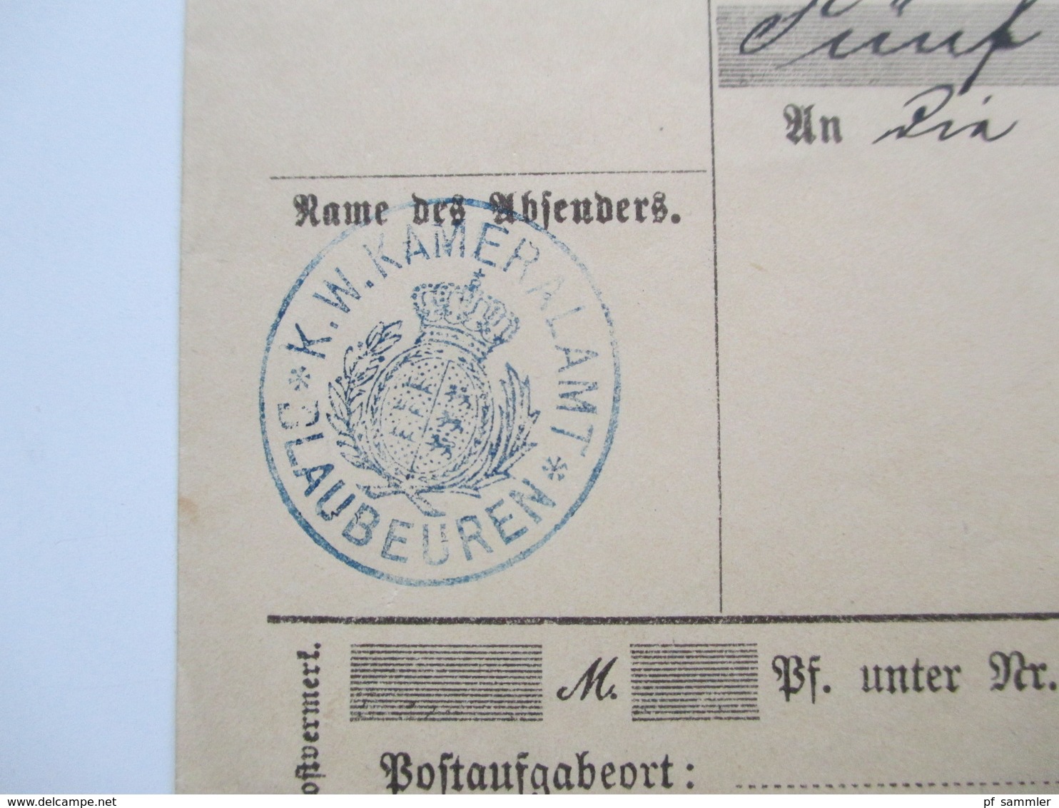 AD Württemberg um 1880 / 90 mit Ganzsachen / Faltbriefe / Postanweisungen 17 Stück! Dienstpost. Crailsheim usw..