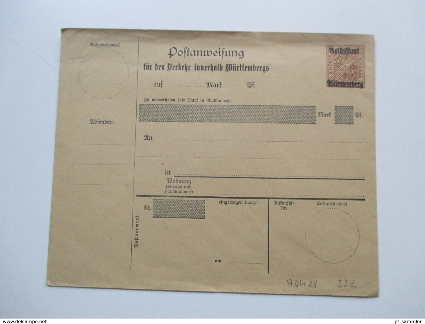 AD Württemberg um 1880 / 90 mit Ganzsachen / Faltbriefe / Postanweisungen 17 Stück! Dienstpost. Crailsheim usw..