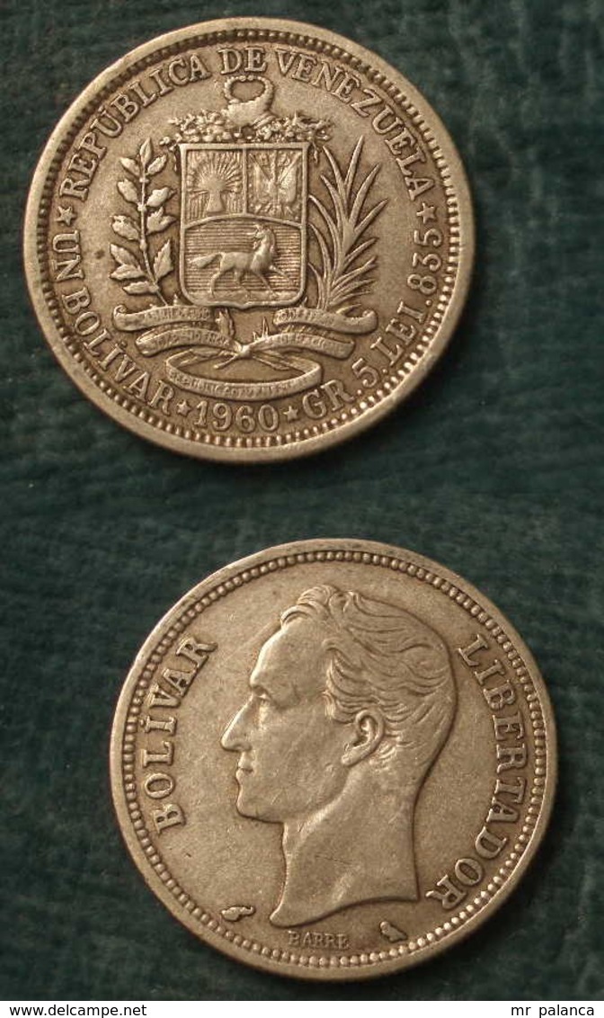 M_p> Venezuela Bolivar 1960 In Argento - Venezuela