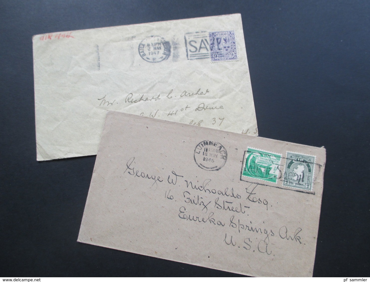 Irland / Eire 1947 Belege In Die USA. Air Mail / Luftpost. Interessant?? - Brieven En Documenten