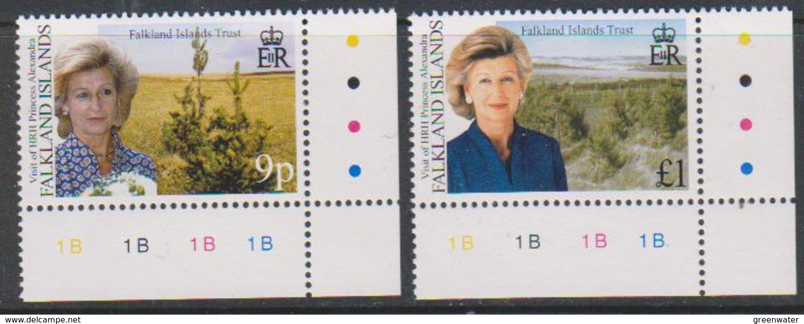 Falkland Islands 2000 Visit Princess Alexandra 2v (corner) ** Mnh (38821A) - Falklandeilanden