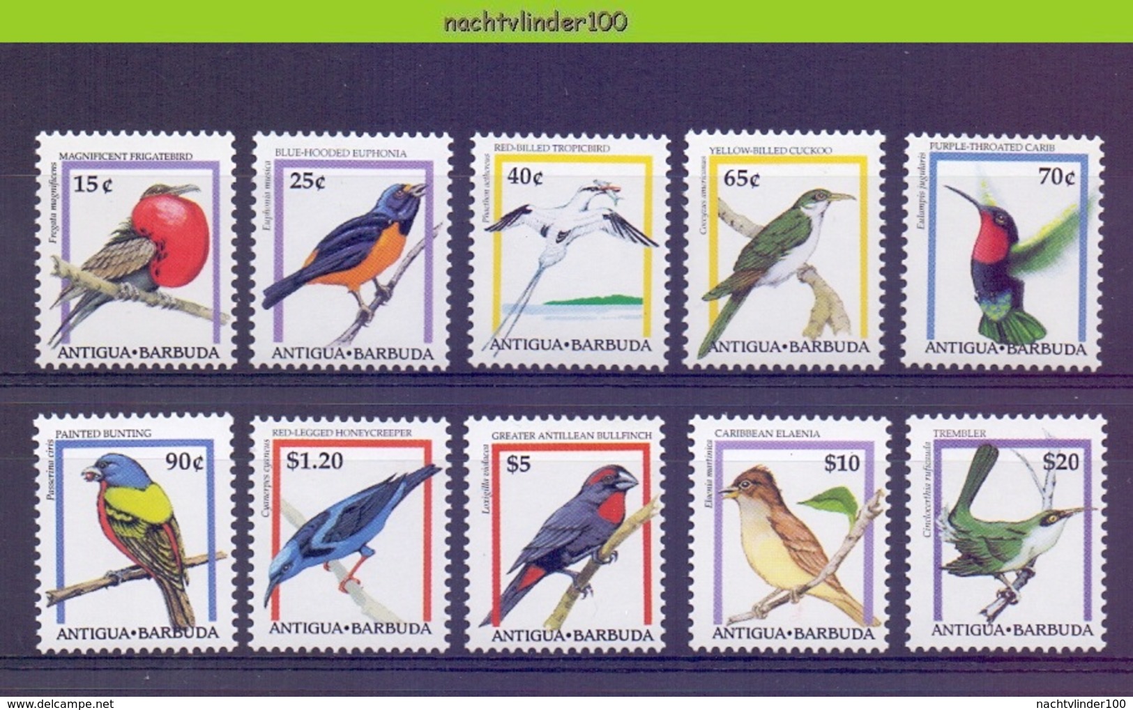 Mza067 FAUNA VOGELS HUMMINGBIRD FRIGATEBIRD BIRDS VÖGEL AVES OISEAUX ANTIGUA & BARBUDA 1995 PF/MNH # - Andere & Zonder Classificatie