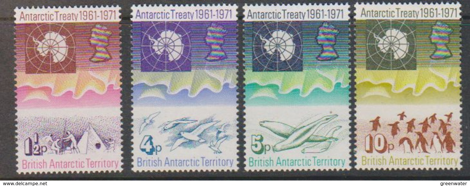British Antarctic Territory 1971 Antarctic Treaty 4v ** Mnh (38823) - Ongebruikt