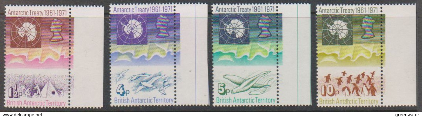 British Antarctic Territory 1971 Antarctic Treaty 4v (+margin) ** Mnh (38823A) - Ongebruikt