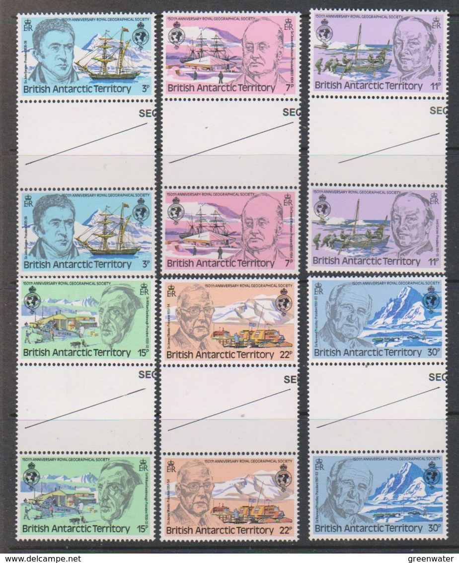 British Antarctic Territory 1980 Royal Geographical Society 6v Gutter ** Mnh (38823F) - Ongebruikt