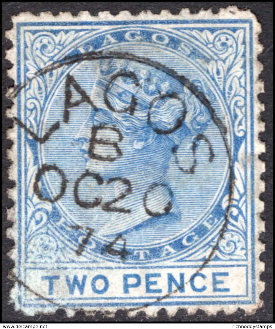 Lagos 1874-75 2d Perf 12&#189; Crown CC Slightly Scuffed Surface. - Nigeria (...-1960)