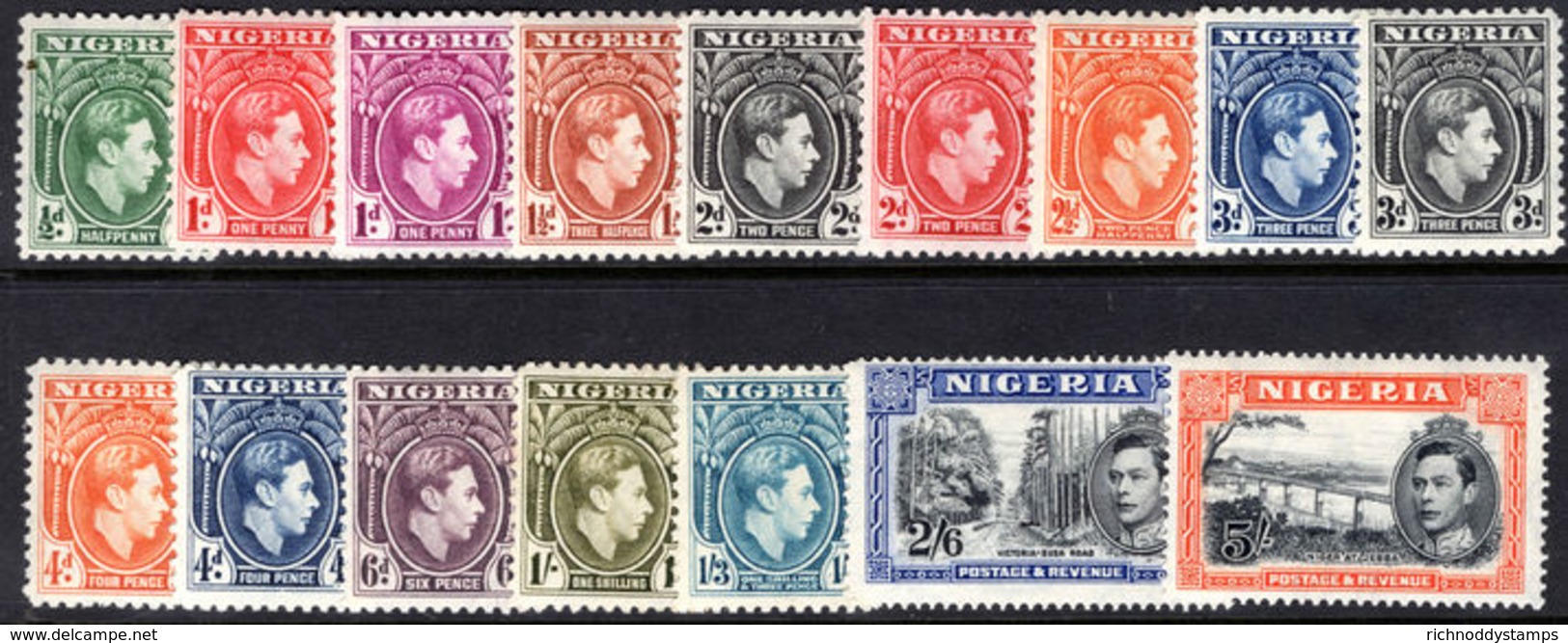Nigeria 1938-51 Set Lightly Mounted Mint. - Nigeria (...-1960)