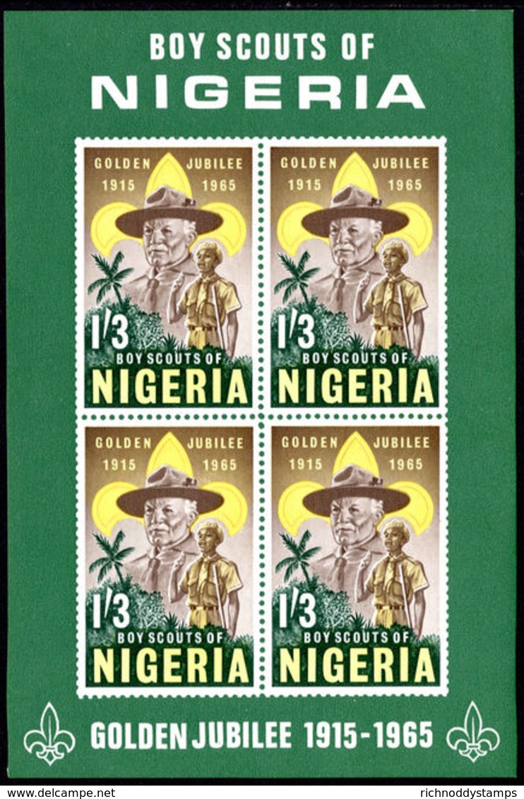 Nigeria 1965 50th Anniv Of Nigerian Scout Movement Souvenir Sheet Unmounted Mint. - Nigeria (1961-...)