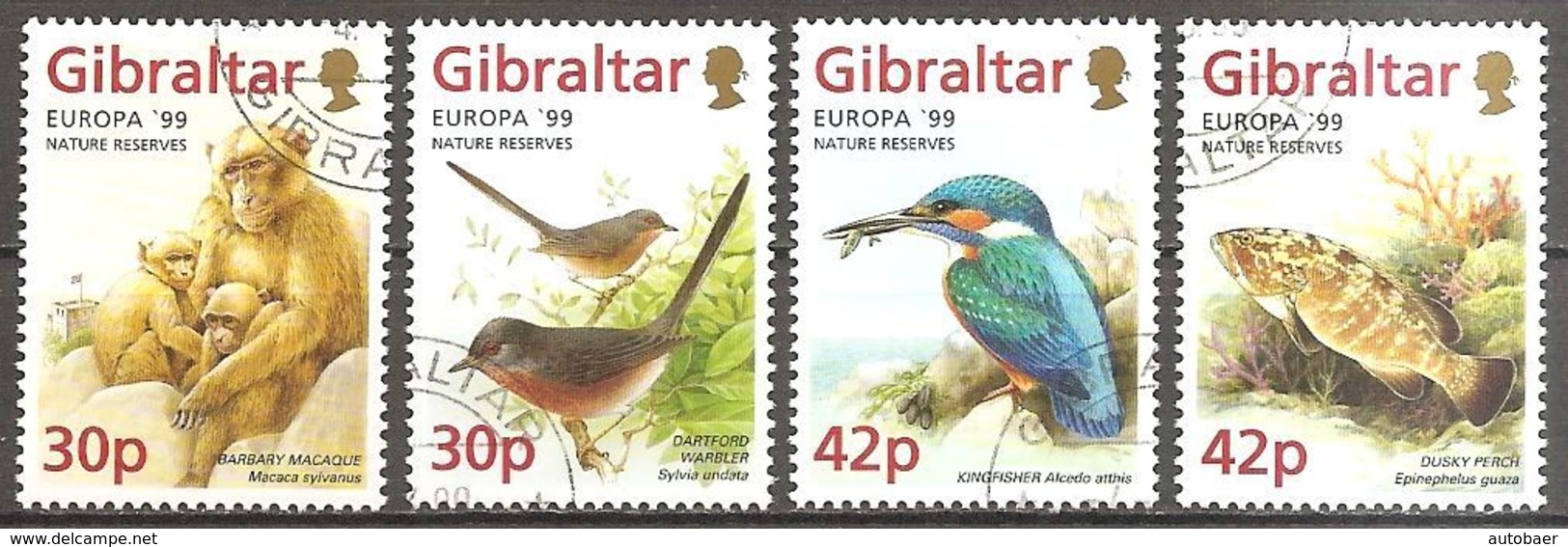 Gibraltar 1999 Europa Cept Michel 852-55 Used Obliteré Gestempelt Oo Cancelled - 1999