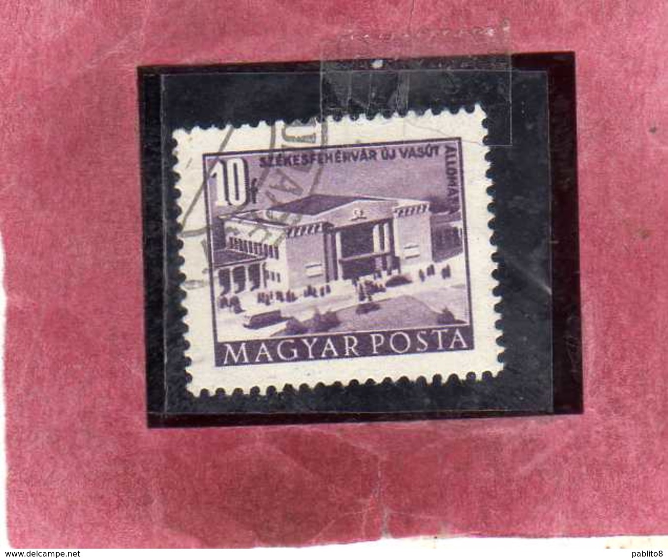 HUNGARY UNGHERIA MAGYAR 1953 RECONSTRUCTION ARCHITECTURE MEDICAL Research Institute Szombathely 10f USATO USED OBLITERE' - Used Stamps