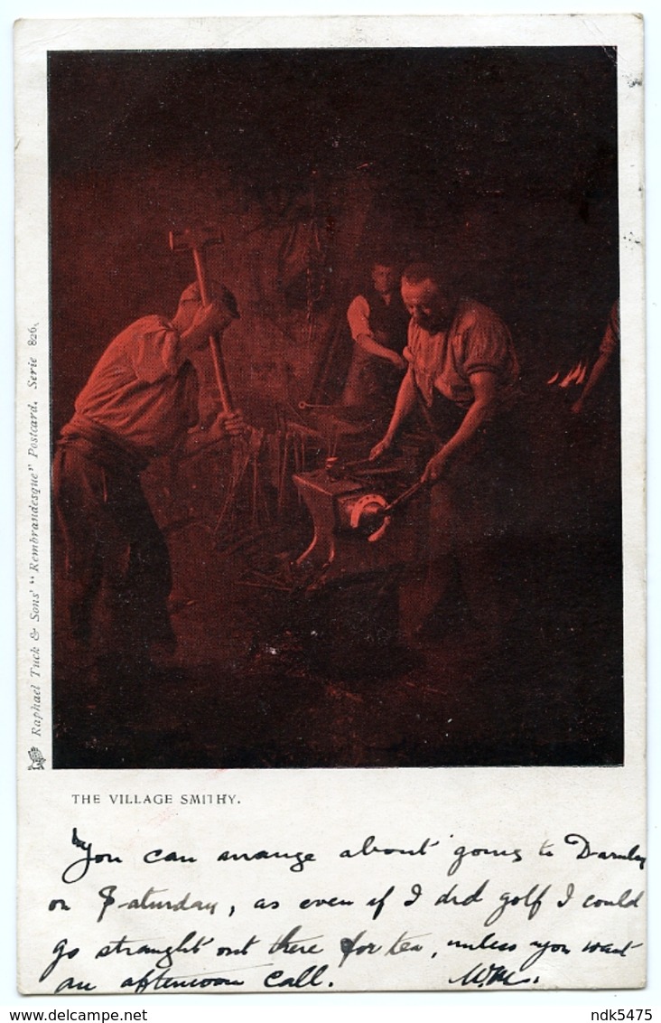 SOCIAL HISTORY : THE VILLAGE SMITHY (TUCK'S) / POSTMARK - AYR / ADDRESS - GLASGOW, POLLOKSHIELDS, SHERBROOKE AVENUE - Other & Unclassified