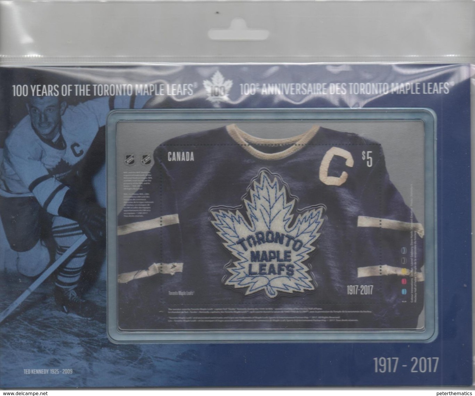 CANADA , 2017, MNH, ICE HOCKEY, 100TH ANNIVERSARY OF TORONTO MAPLE LEAFS, SPECIAL S/SHEET IN PROTECTIVE PACK, - Hockey (Ice)