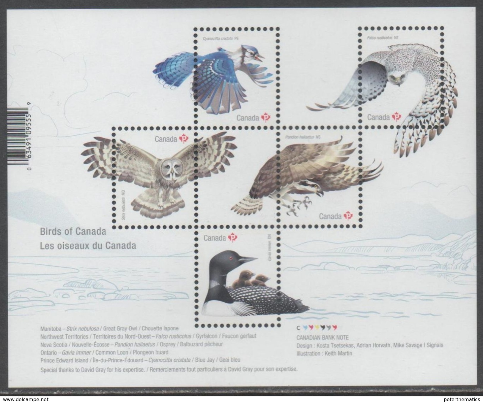 CANADA, 2017, MNH, BIRDS, OWLS, SHEETLET - Owls