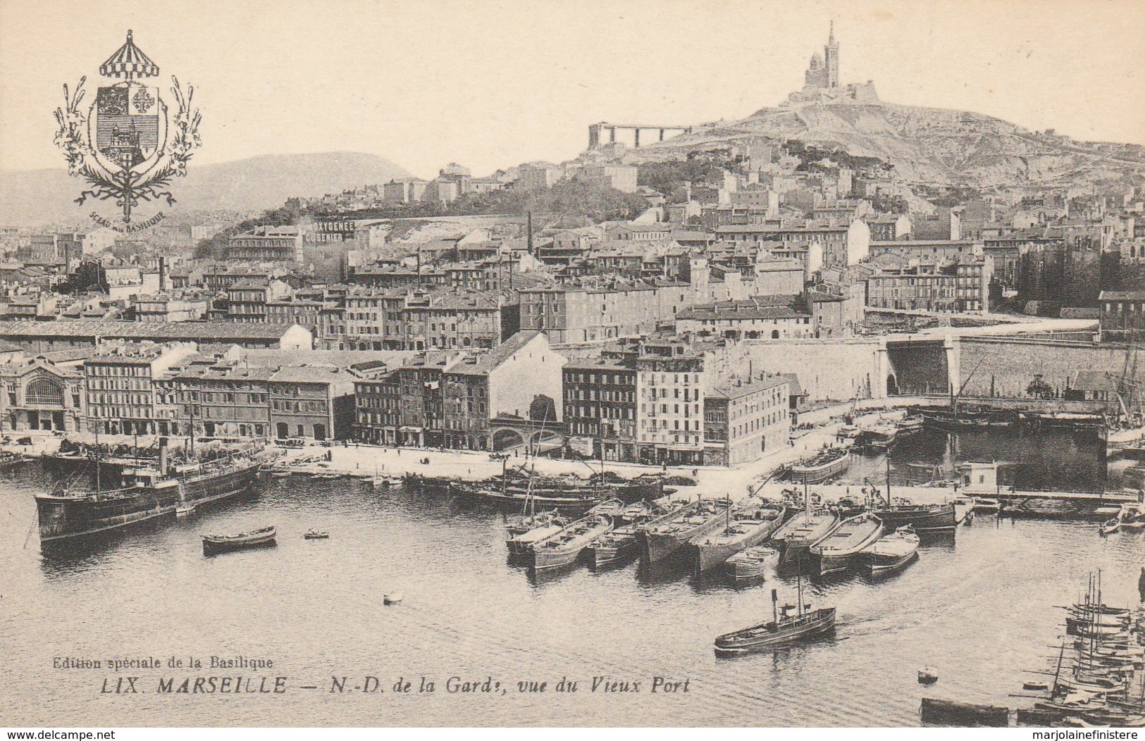 Dép. 13. Marseille. - N.-D. De La Garde, Vue Du Vieux Port. ED. Spéciale De La Basilique N° LIX - Old Port, Saint Victor, Le Panier