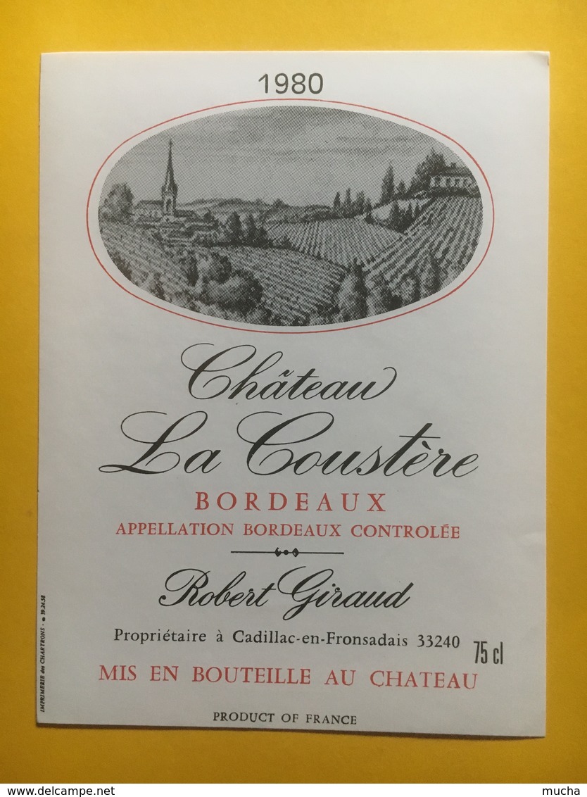 8262 - Château La Coustère 1980 - Bordeaux