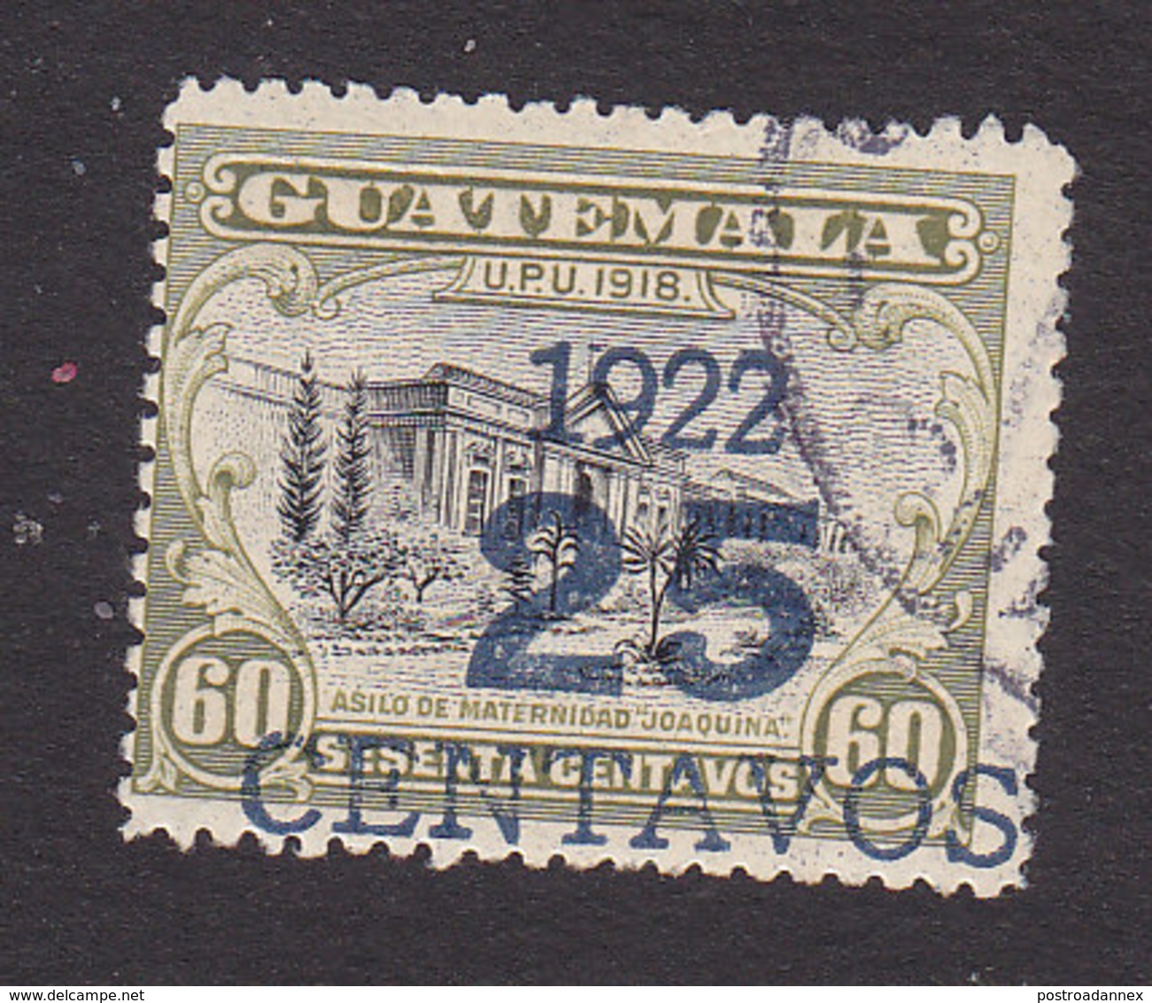 Guatemala, Scott #196b, Used, Hospital Surcharged, Issued 1922 - Guatemala