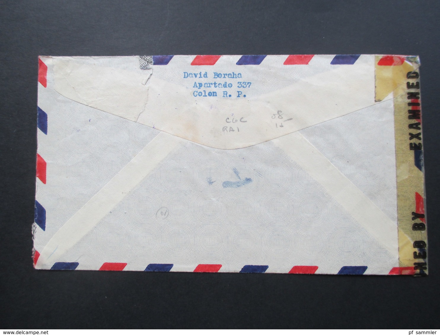 Zensurbeleg Panama 1944 Nach New York Gesendet!. Examined By 6241. Air Mail - Dominicaine (République)