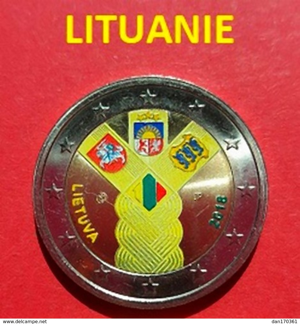 LITUANIE 2018 - 2 EUROS - ETATS BALTES - COULEUR - FARBE- COLORISEE - COULEURS - COLORED - COLOR - Lituanie