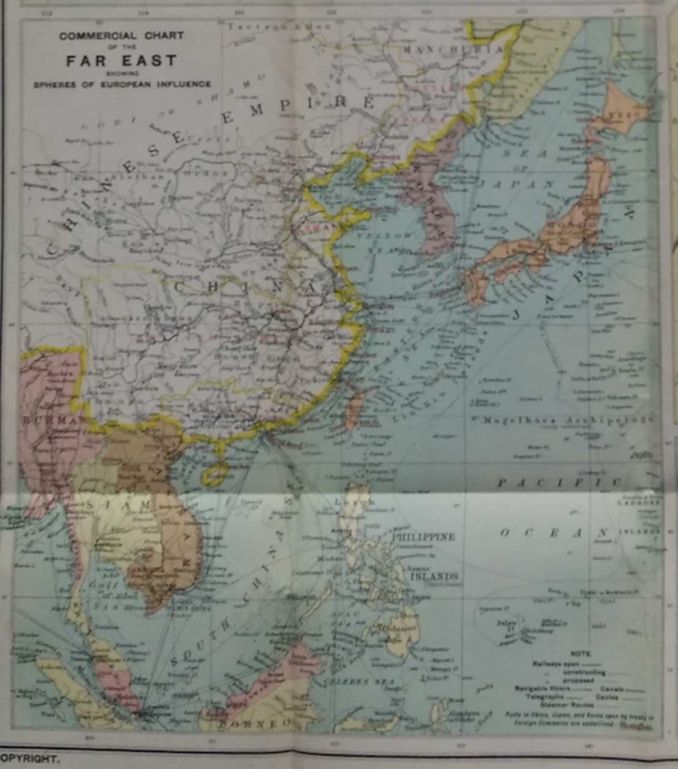 COLOURED WAR MAP OF CHINA "THE STRAND" 1900 / LONDON - Chine