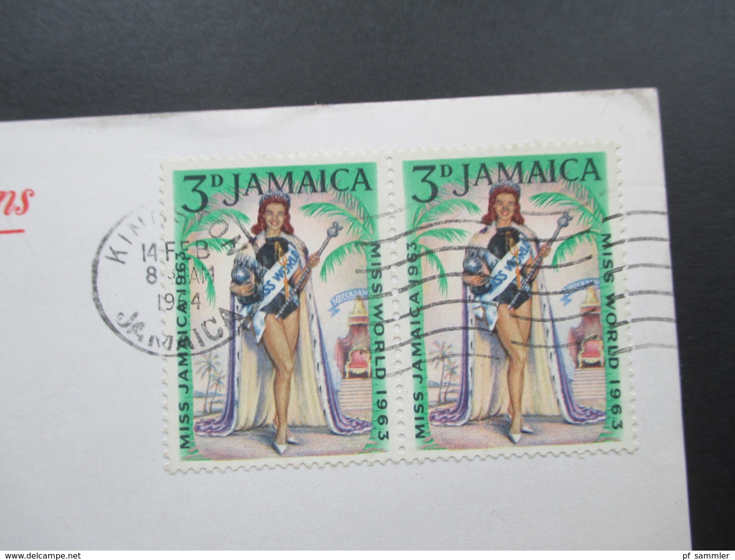 Jamaica 1964 Mecca Promotions FDC / Karte. Schönheitskönigin. Miss World 1963 - Jamaica (1962-...)