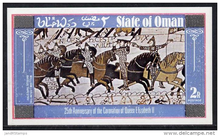 11292 (battles) Oman 1978 Coronation 25th Anniversary (Bayeux Tapestry) Imperf Deluxe Sheet (2R Value) Unmounted Mint - Other & Unclassified