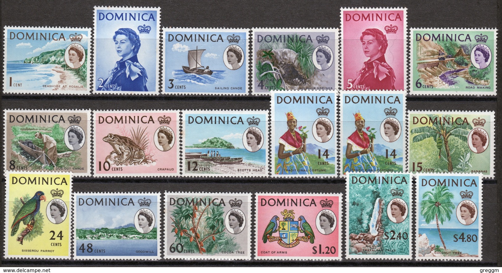 Dominica Set Of Queen Elizabeth Definitive Stamps From 1963. - Dominica (...-1978)