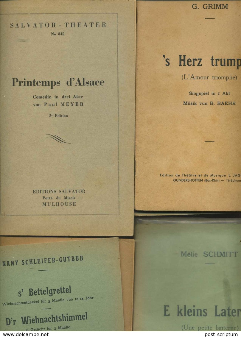 Livre - Lot De 33 Fascicules - Théatre Alsacien - Auteurs : G Grimm, Mélie Schmitt, Ph Glattfelder, J. Holterbach ... - Teatro