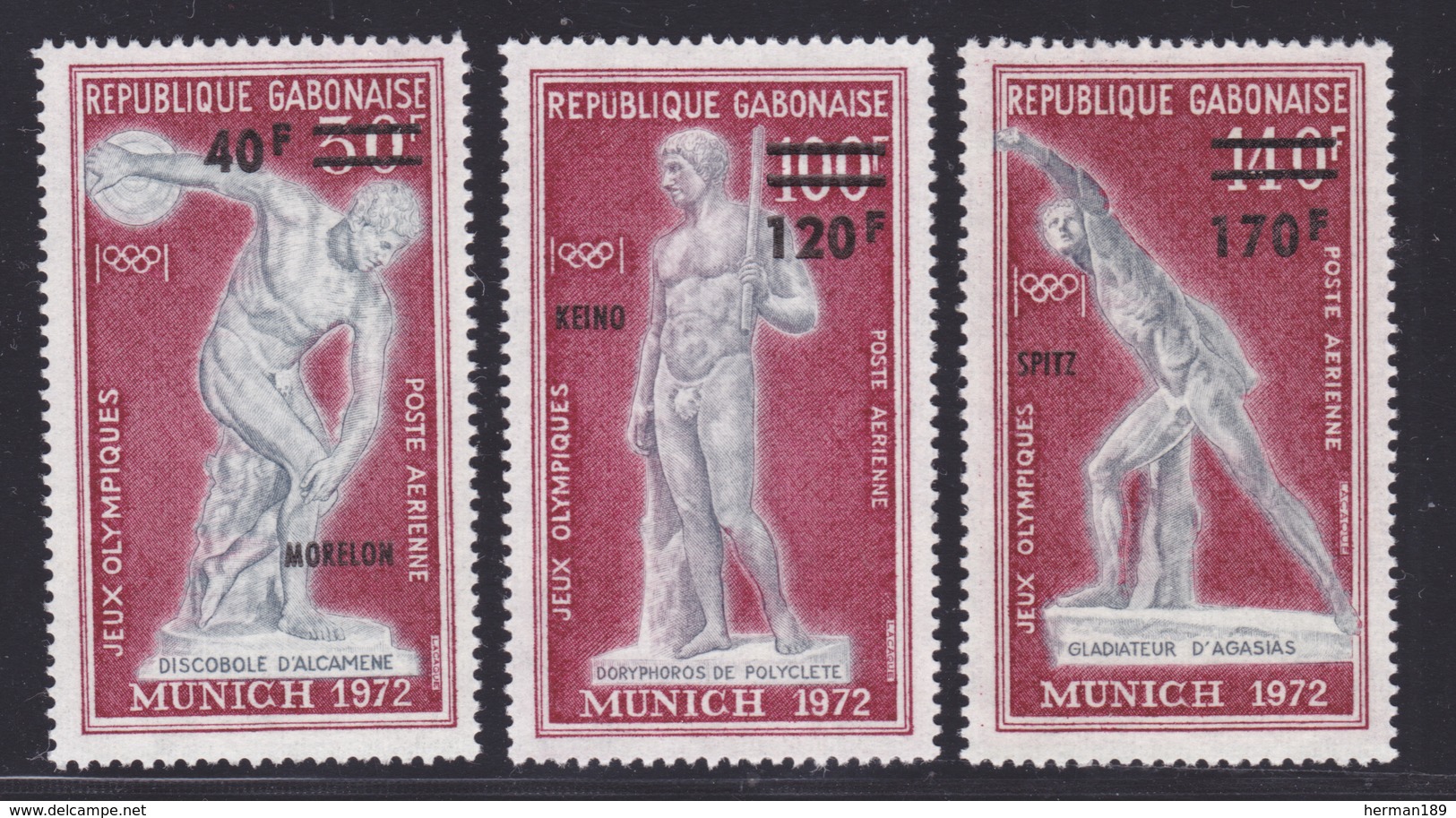 GABON AERIENS N°  134 à 136 ** MNH Neufs Sans Charnière, TB (D7272) Sports, Jeux Olympiques De Munich - Gabon (1960-...)