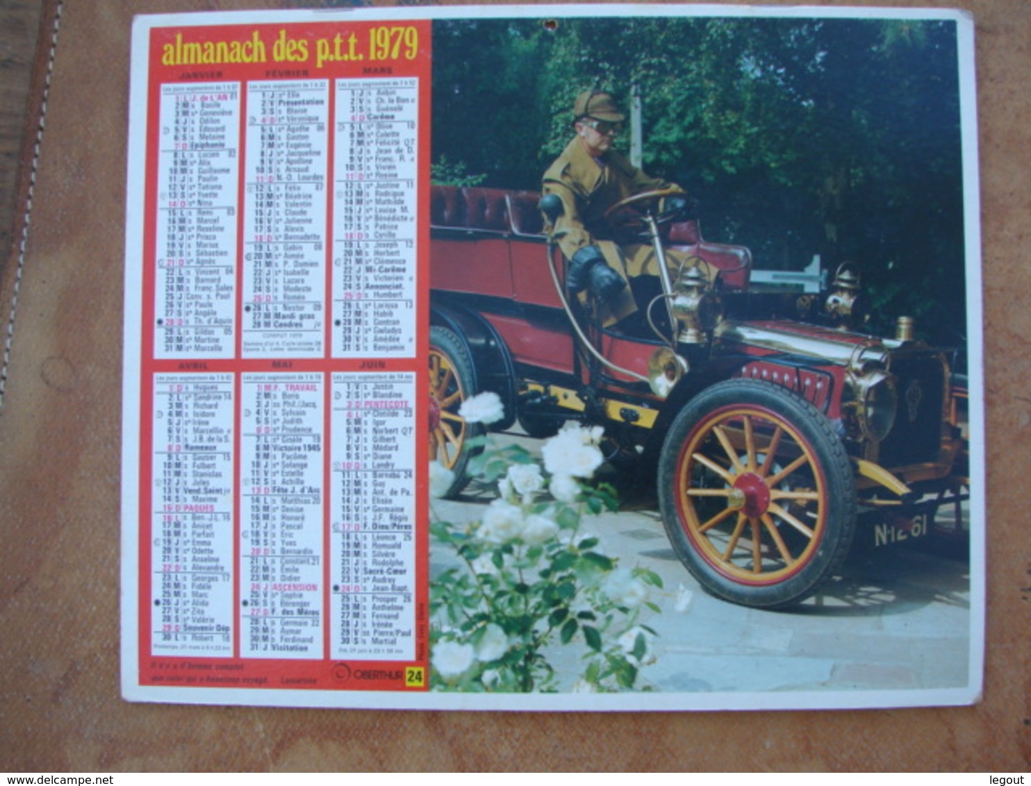 CALENDRIER DES PTT 1979 - Feuillets Avec Cartes & Horaires Voitures Anciennes - Petit Format : 1971-80