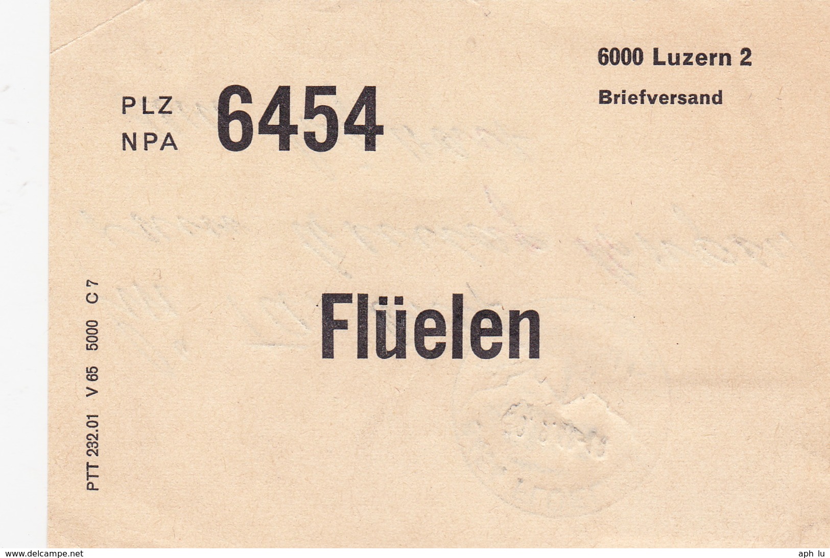 K-stempel Flüelen Auf Formular PTT 232.01 (br4080) - Storia Postale