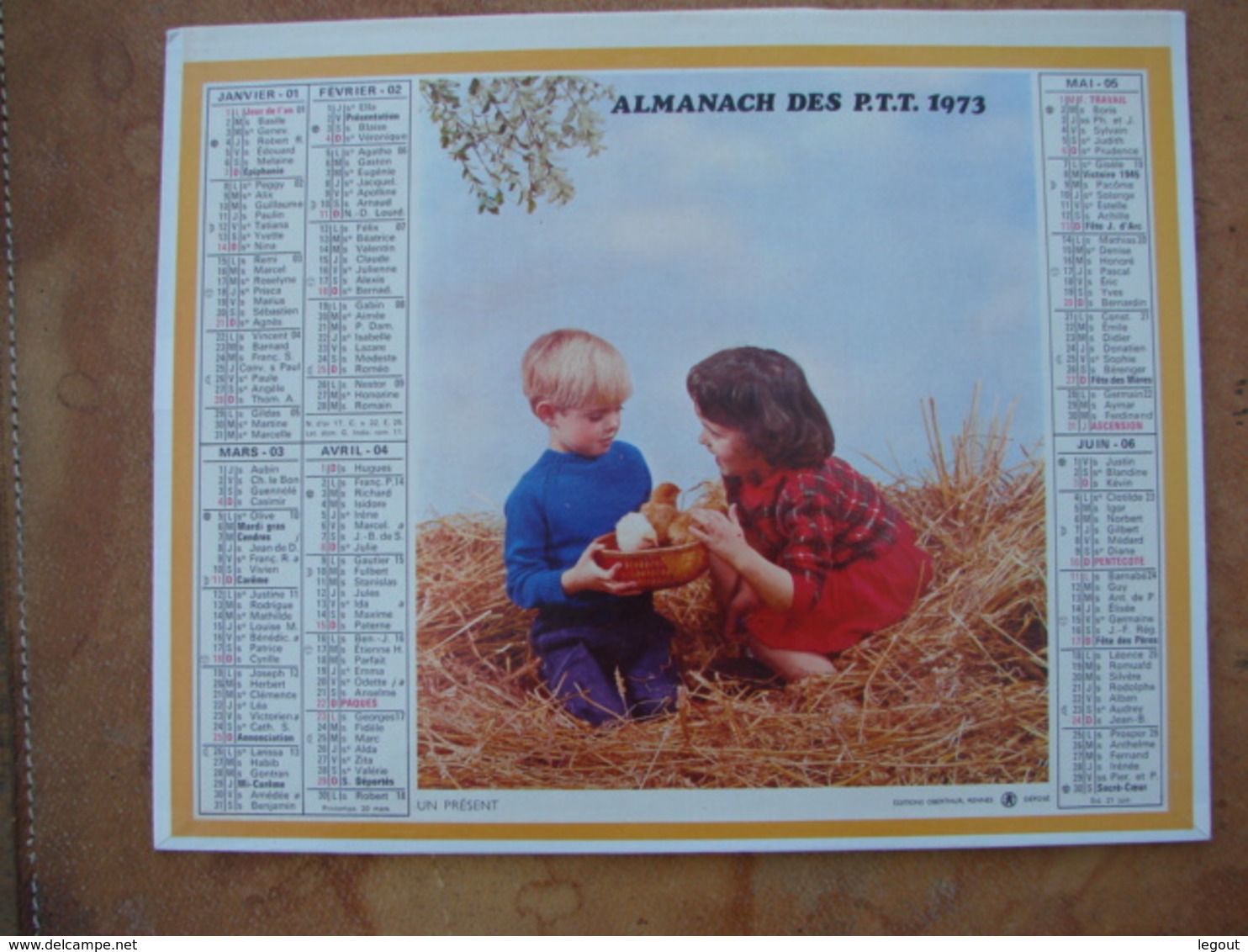 CALENDRIER DES PTT 1973 - Feuillets Avec Cartes & Horaires Chasse & Pêche - Ille & Vilaine - Small : 1971-80