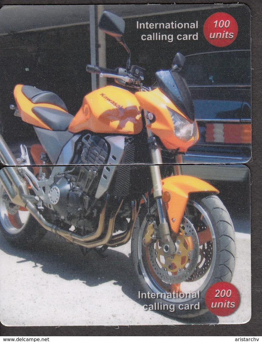 MOTORCYCLE KAWASAKI SUZUKI 3 PUZZLE OF 6 PHONE CARDS - Motos