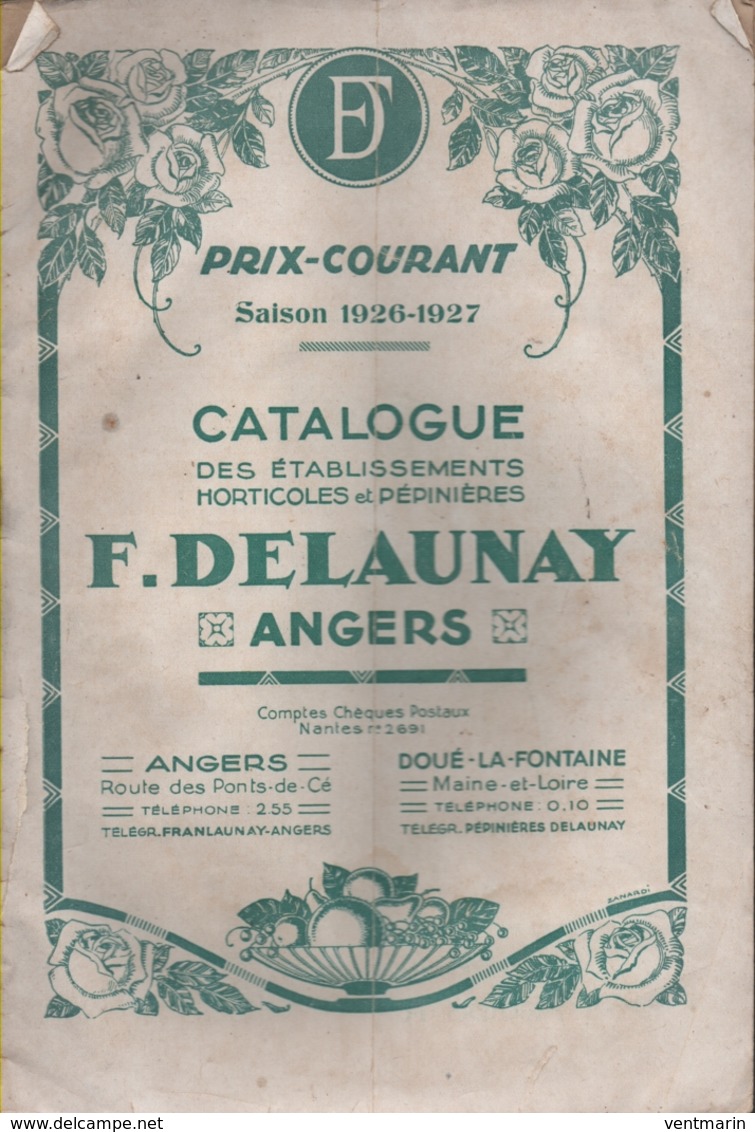 Catalogue 1926-1927 F. Delaunay Angers - Jardinage