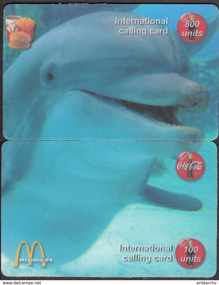 CHINA DOLPHIN 7 PUZZLE OF 14 PHONE CARDS - Delfines