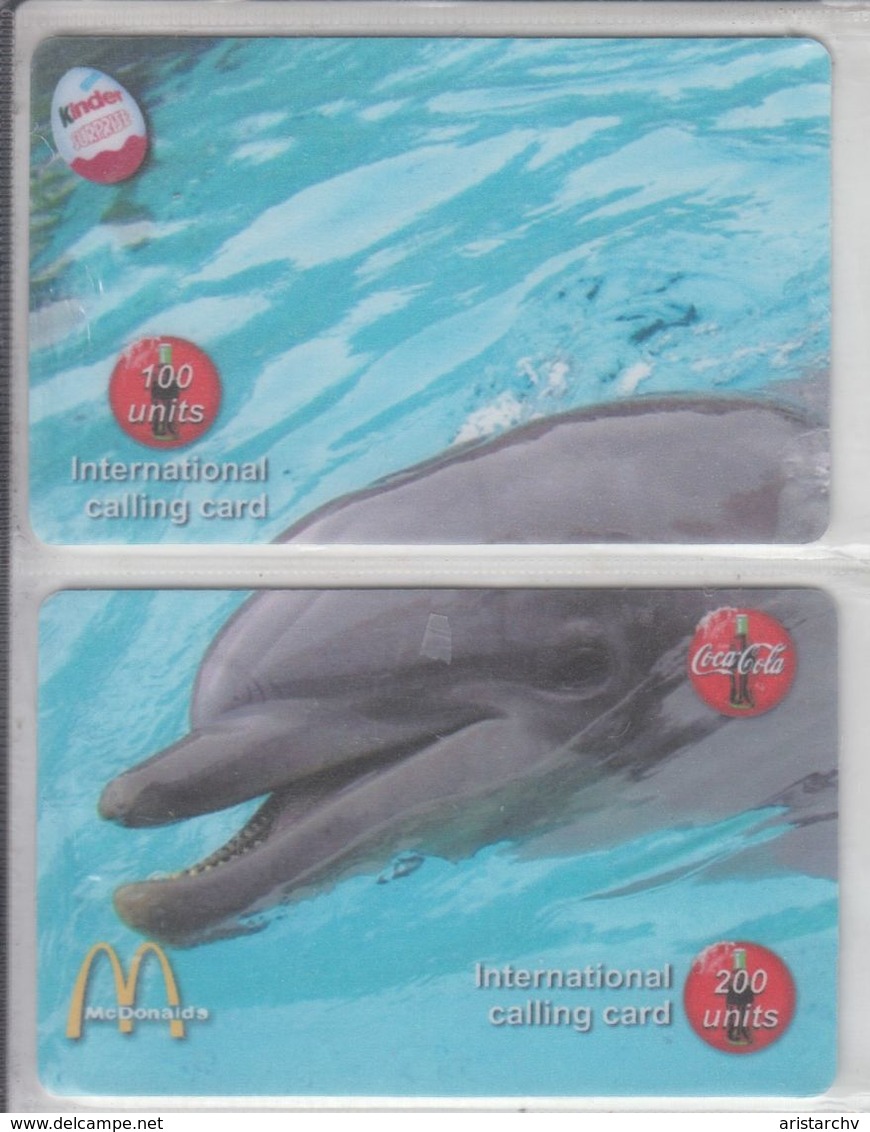 CHINA DOLPHIN 7 PUZZLE OF 14 PHONE CARDS - Dolfijnen