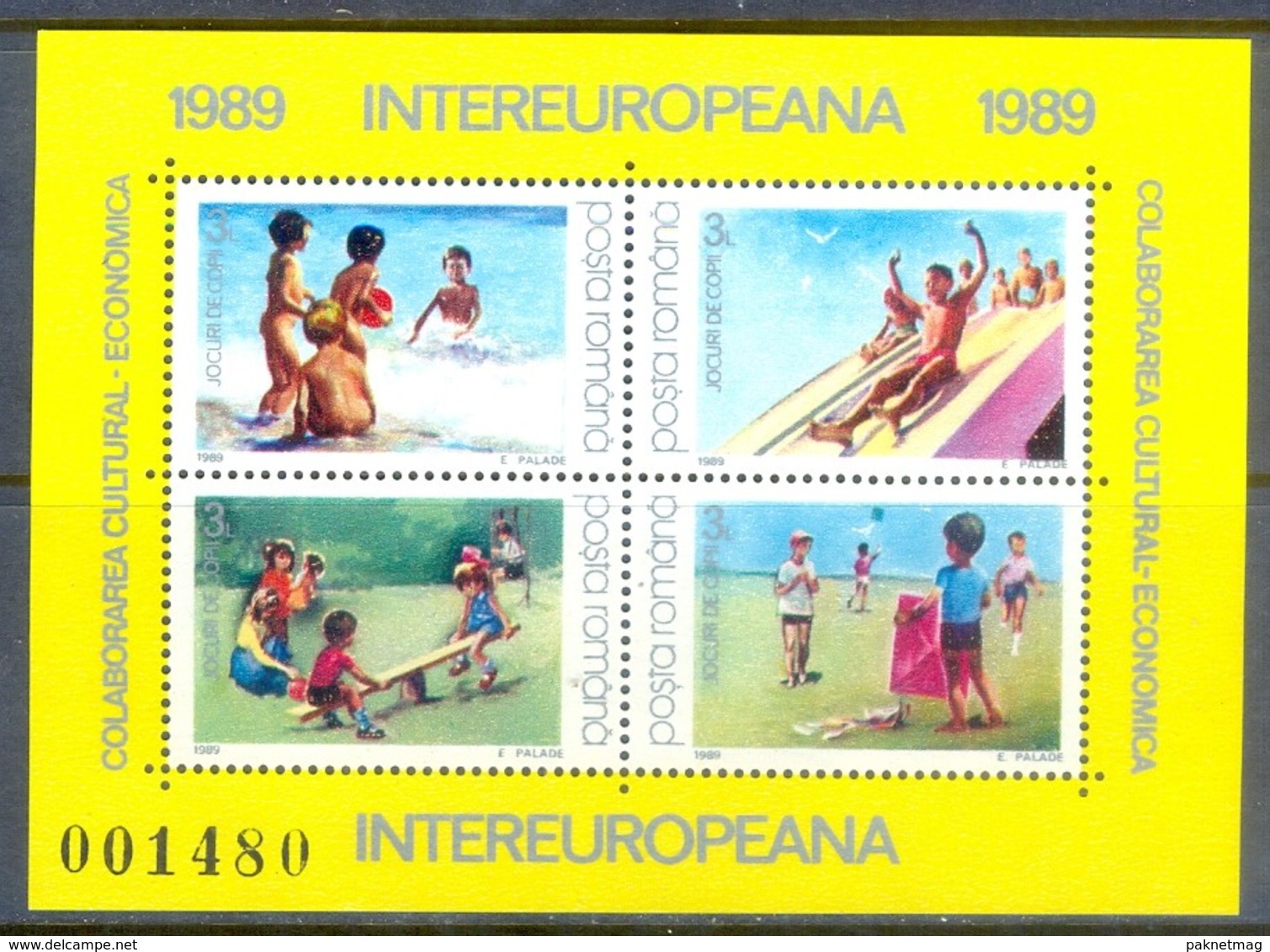 H16- ROMANIA, 1989, Inter-European, Toys & Children Games. European Cooperation Miniature Sheet. - Other & Unclassified