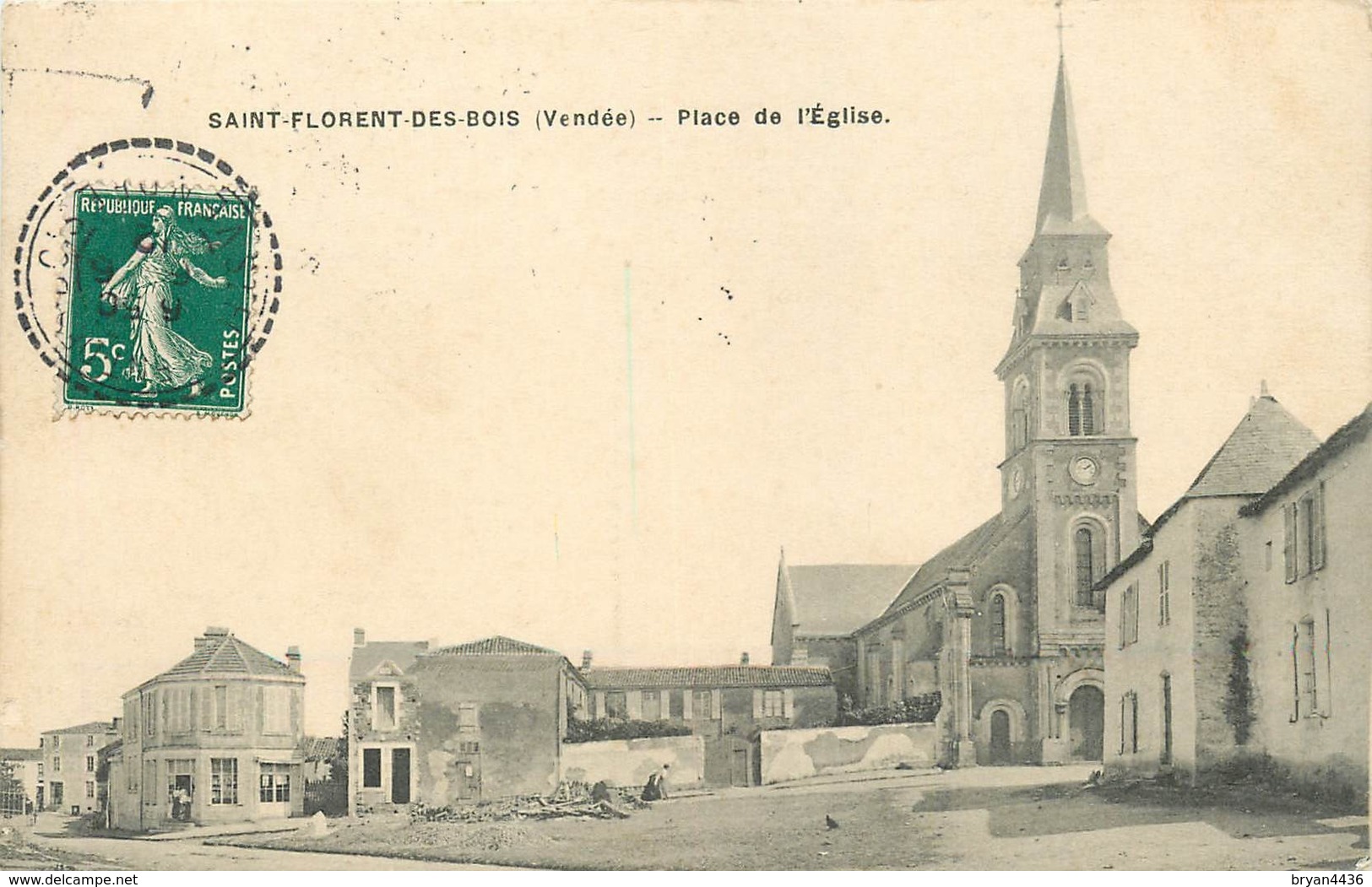 85 - ST FLORENT DES BOIS - VENDEE - PLACE DE L'EGLISE - VOIR SCANS - Saint Florent Des Bois