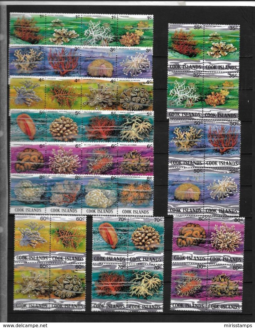 Cook Islands 1980 Definitives 77v, (MintNH), Nature - Shells & Coral - Fish - Mundo Aquatico