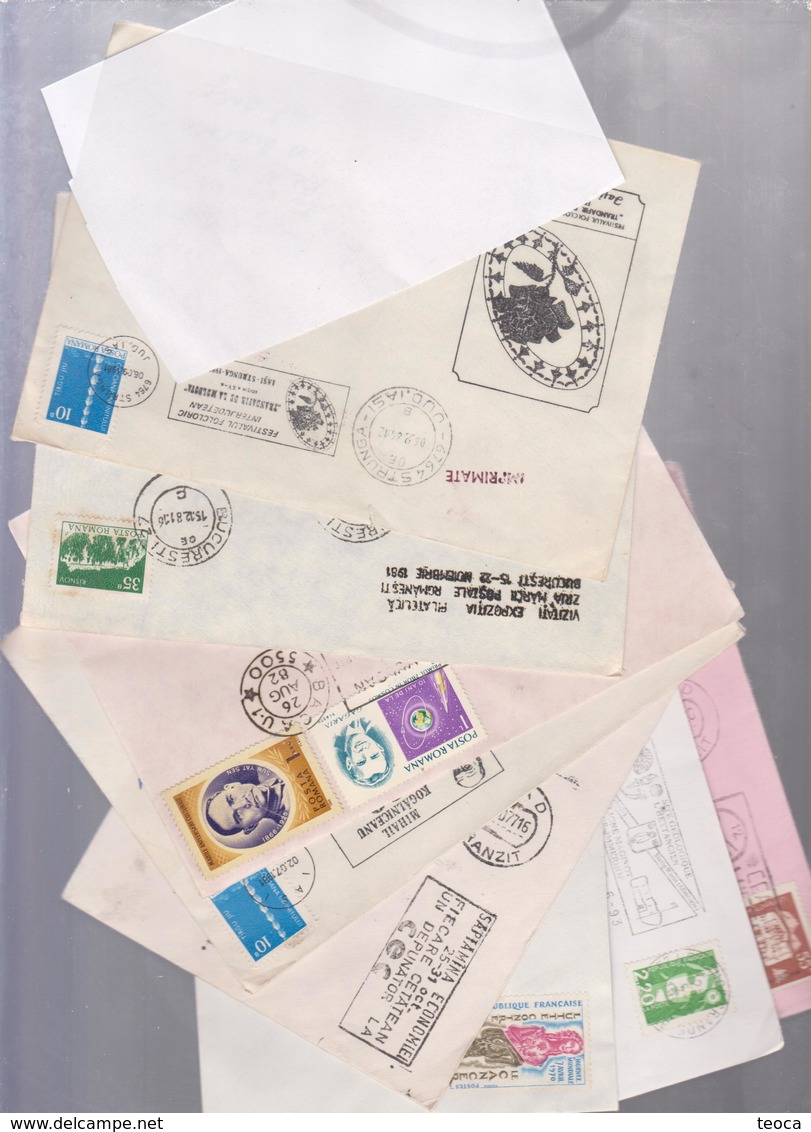 LOT COVERS  ROMANIA ,100 Covers With Postmark, , Cancel Different City , Exhibition - Collections