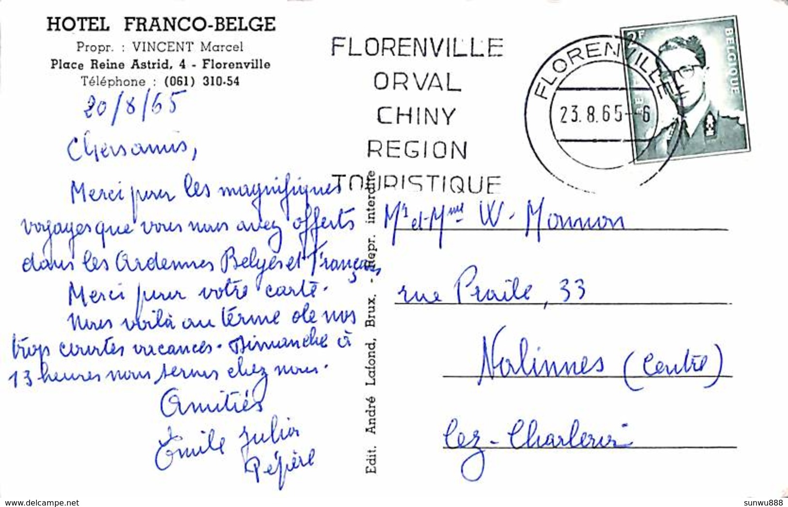 Florenville - Hôtel Franco Belge (1965) - Florenville