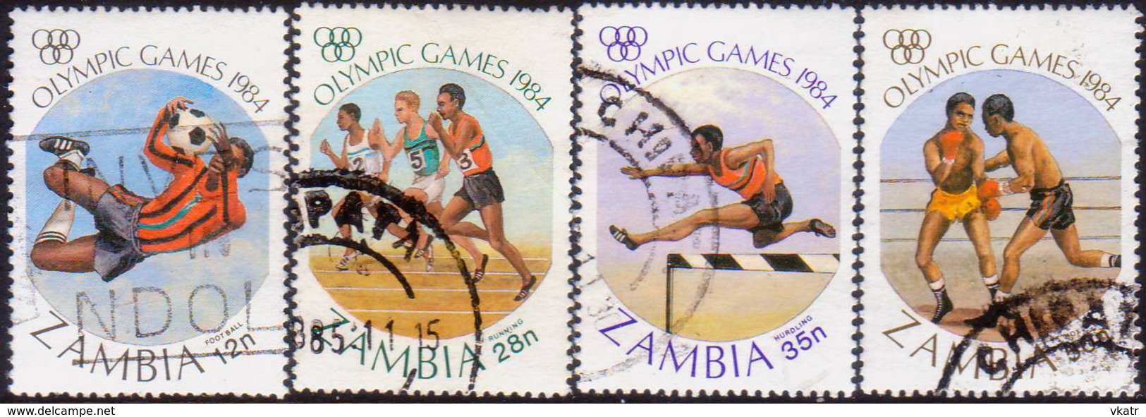 ZAMBIA 1984 SG #408-11 Compl.set Used Olympic Games, Los Angeles - Zambia (1965-...)