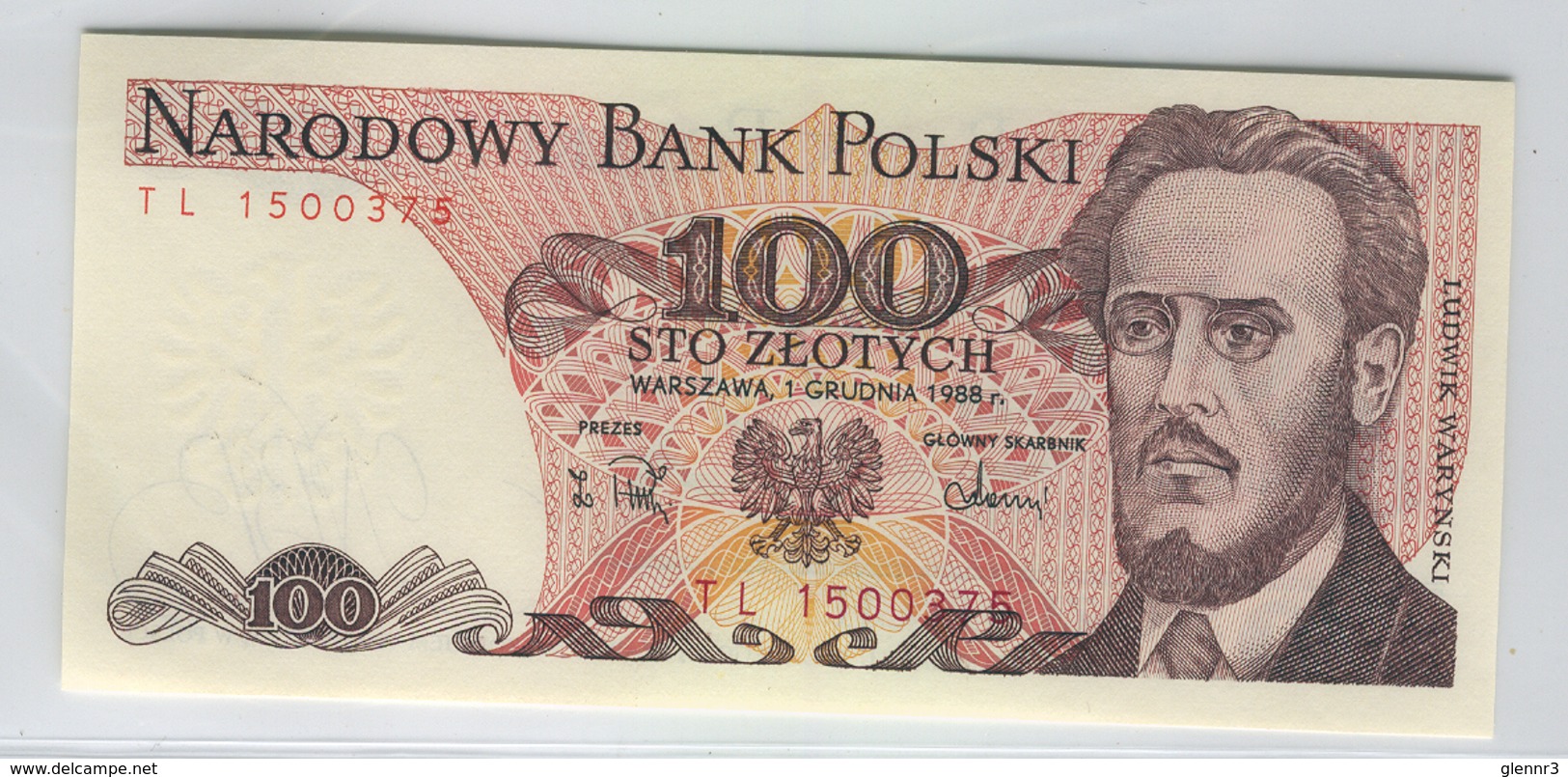 POLAND 143e 1986 100  Zlotych UNC - Pologne