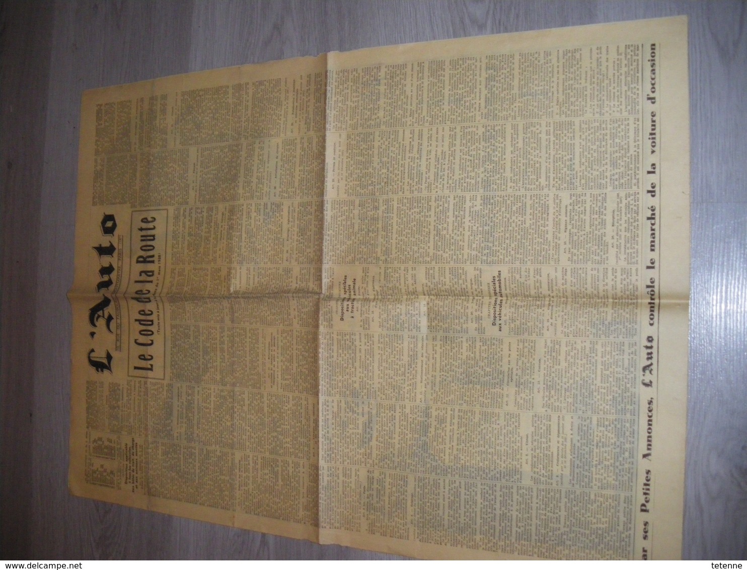 Journal  L'AUTO Le Code De La Route Du 1 Mars 1938 Pub Moto Rene Gillet. Hutchinson.  Bougie MARCHAL. ANTAR .MICHELIN - Autres & Non Classés