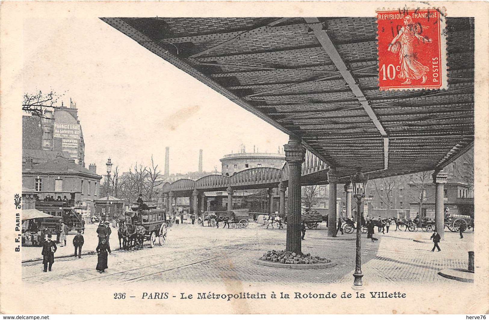 PARIS - Le Métropolitain à La Rotonde De La Villette - Métro Parisien, Gares