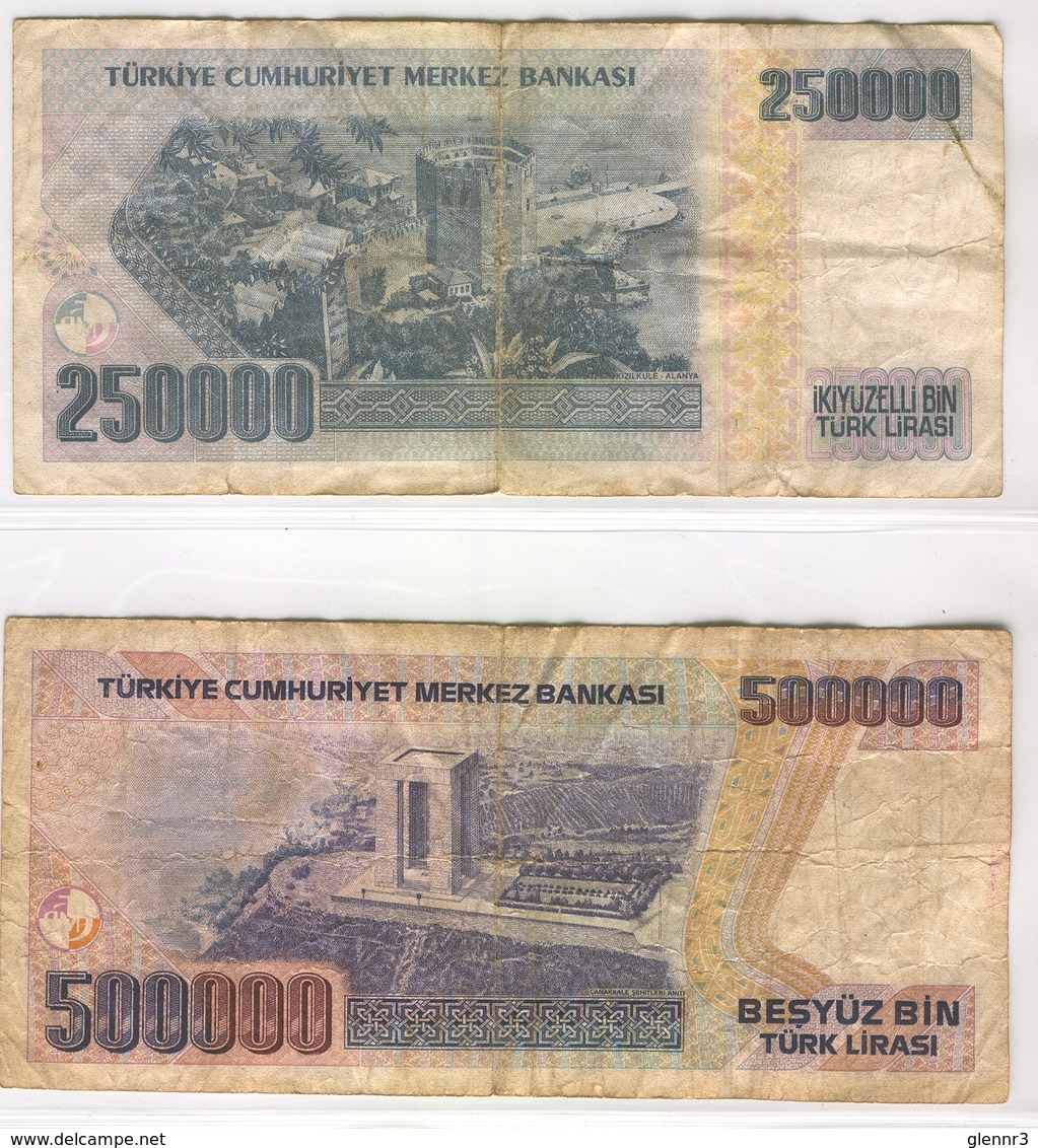 TURKEY 207-208 1990 250000-500000 Lirasi Used Lot 1 - Turkey