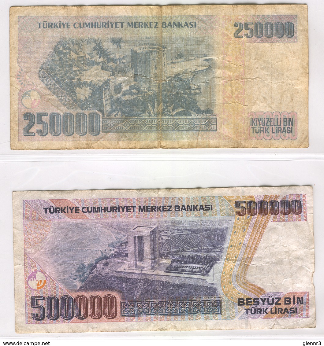 TURKEY 207-208 1990 250000-500000 Lirasi Used Lot 2 - Turquie