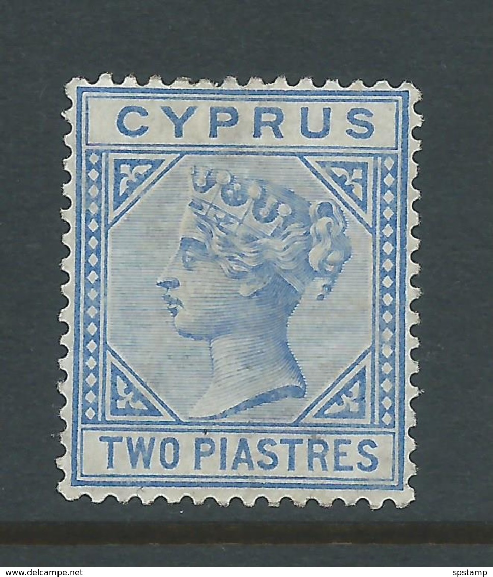 Cyprus 1882 QV 2 Piastre Blue Fine Mint - Usados